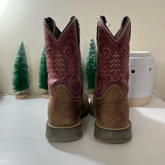 Durango Kids 8” Western Briar Brown Brick Red Cowboy Boots - Picture 6 of 9